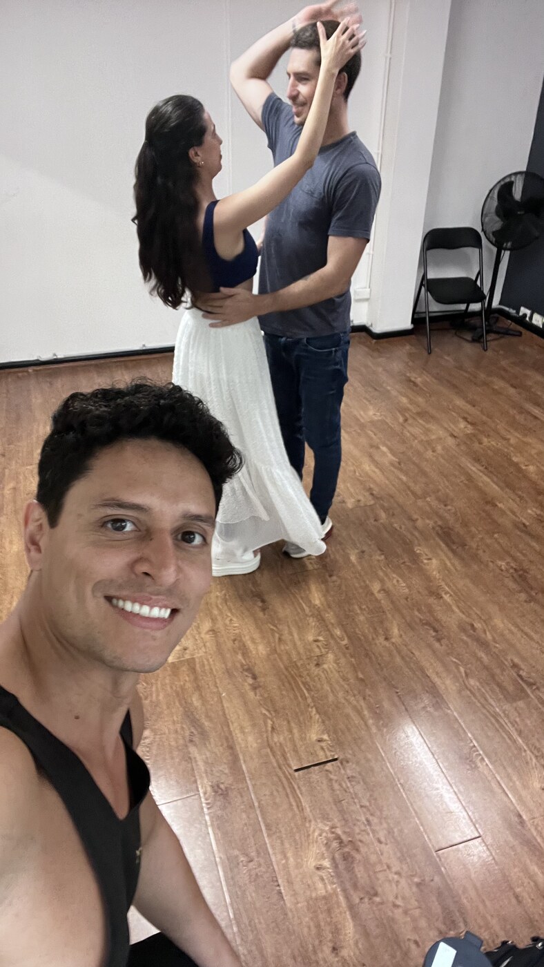 Couple connecting during practice