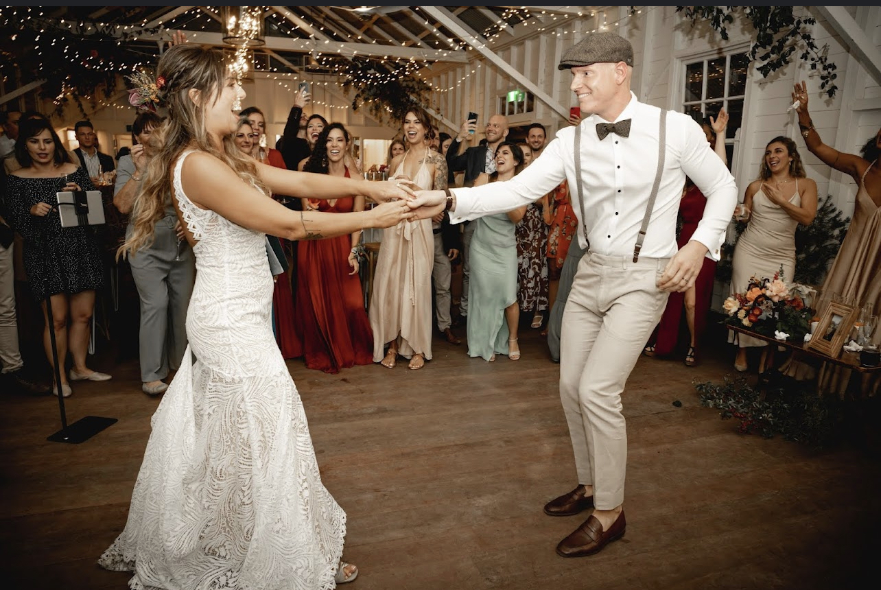 Bride and groom sharing their first dance